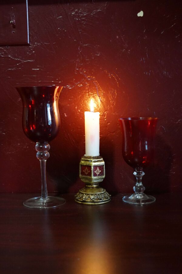 🍷 Copas de Cristal Rojas para Altar 🔮